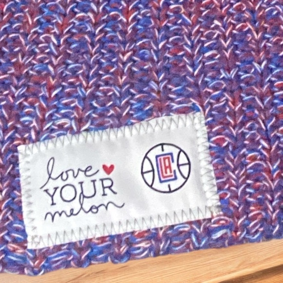 NBA LA Clippers “Love ❤️ Your Melon” Chunky Knit Beanie Cap Hat OS Team Colors - Picture 5 of 8
